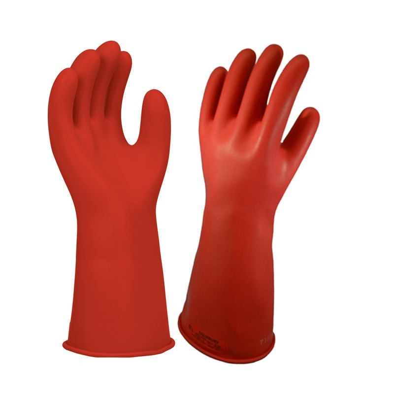 Gloves, rubber, red, 14", CL 0 sz 10, 1000v, Salisbury TEN Group