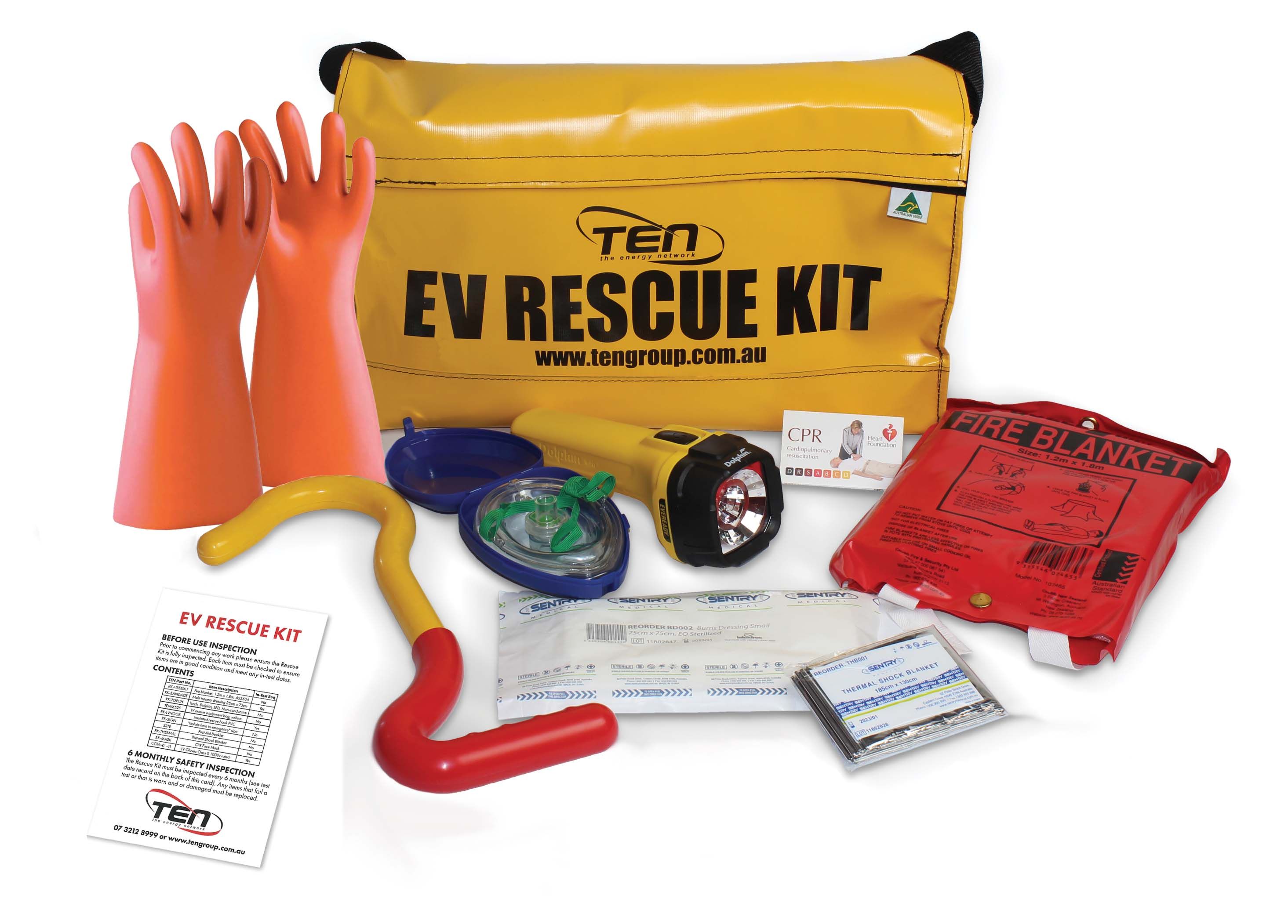 Kit, Rescue, Electric Vehicle, c/w 1000v Rubber Gloves, LV Rescue Hook, TEN